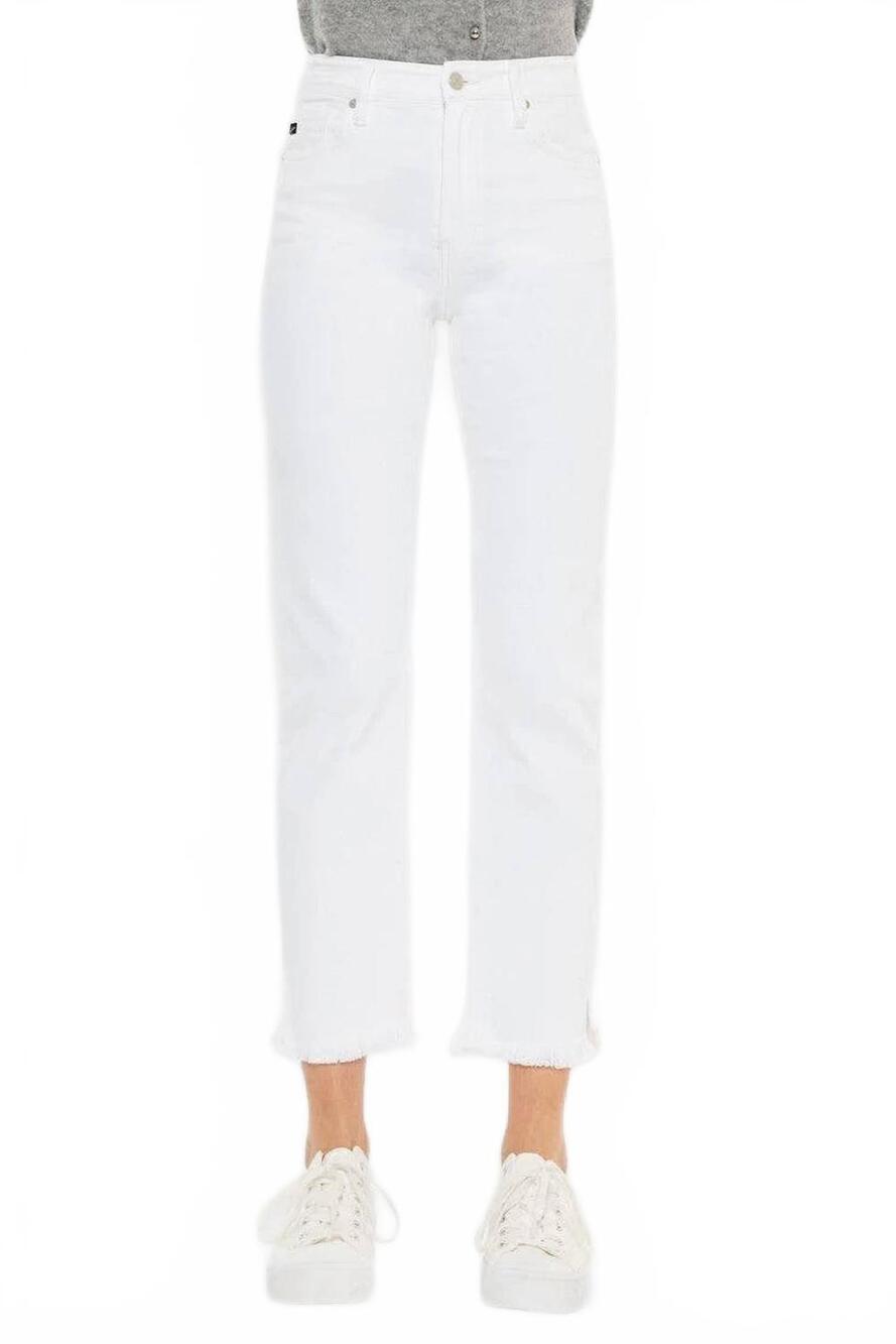 NEW KANCAN high rise slim straight jeans in white